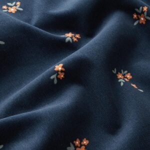 Corduroy Earmuffs - Scattered Flowers, Navy Blue