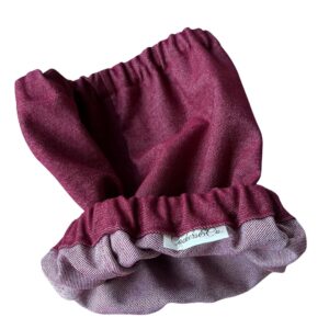 Royal-denim-paraorecchie-per-cani-in-denim-stretch-burgundy-dettaglio (2) Paraorecchie in tessuto denim stretch per Cocker Spaniel - Royal Denim