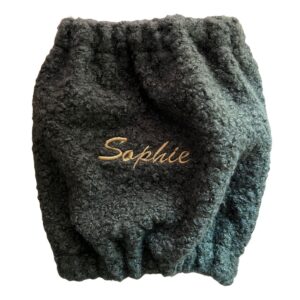Paraorecchie per cani in maglia bouclé - Verde oliva