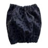 Paraorecchie per cani in denim stretch grigio scuro “Leopard Couture” - tessuto alta moda