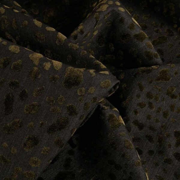 Paraorecchie per cani in denim stretch grigio scuro “Leopard Couture” - tessuto alta moda