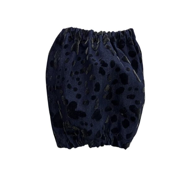 Paraorecchie per cani in denim stretch grigio scuro “Leopard Couture” - tessuto alta moda