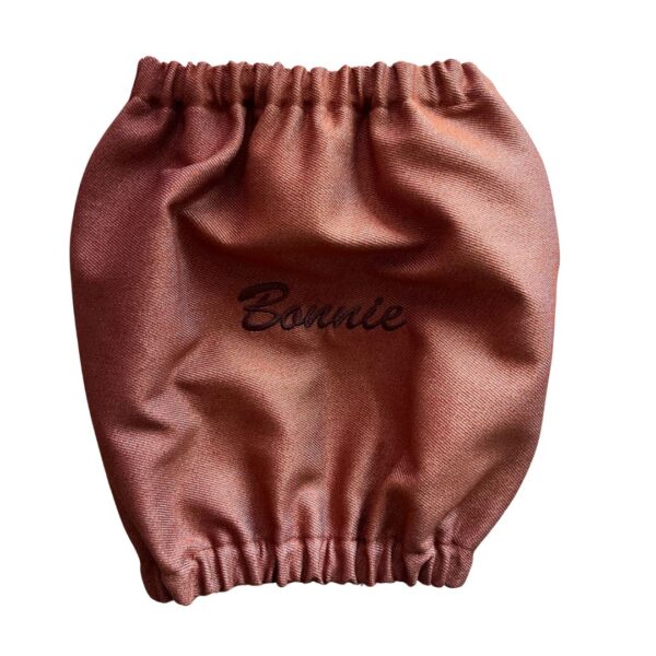 Paraorecchie-in-denim-stretch-terracotta-Fulvo-come-il-tuo-cocker-personalizzato-con-nome Paraorecchie in denim stretch terracotta “Fulvo come il tuo Cocker”