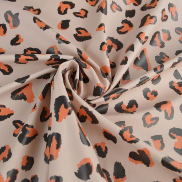 Paraorecchie per cani in tessuto impermeabile beige - Leopard love