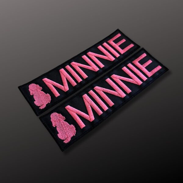Customized harness patch with Cocker Spaniel silhouette + name