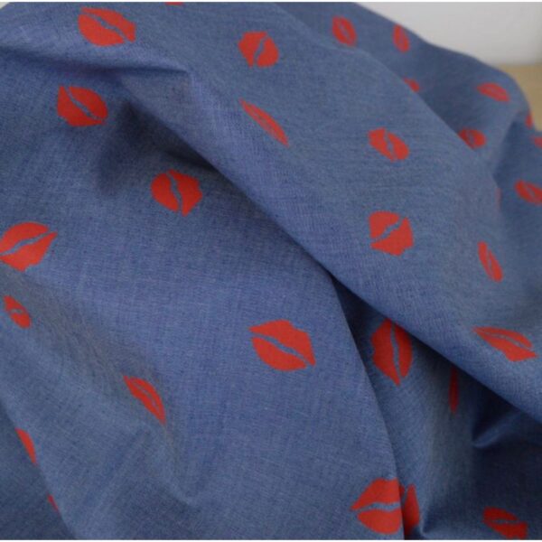 Paraorecchie per Cocker Spaniel in tessuto chambray - Kisses