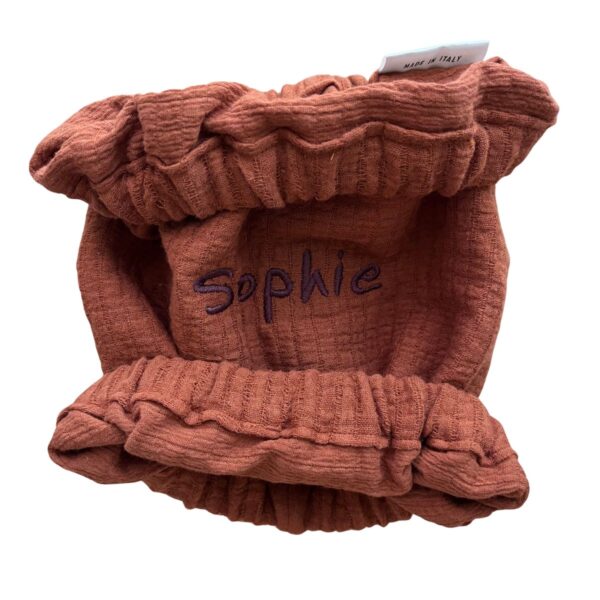 Paraorecchie per cani in morbida mussola stretch - Terracotta